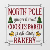 Autocollant Pour Fenêtre Pôle Nord boulangerie pain d'épice Noël entreprise (Feuille)