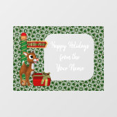 Autocollant Pour Fenêtre Pôle Nord Reindeer Noël Vacances Personnalisées (Feuille)