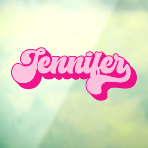 Autocollant Pour Fenêtre Police Rétro Rose Chaud Jennifer