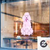 Autocollant Pour Fenêtre Poodé rose de texte personnalisé (Fenêtre de café)