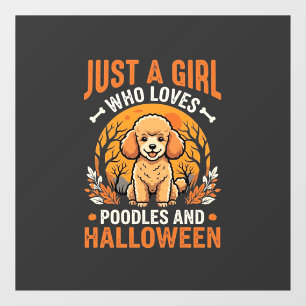 Autocollant Pour Fenêtre Poodles Halloween Fille Conception Amoureux de Chi