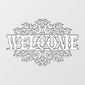 Autocollant Pour Fenêtre Porte d'accueil noire et blanche (Feuille)