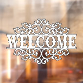 Autocollant Pour Fenêtre Porte d'accueil noire et blanche (Feuille 2)