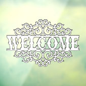 Autocollant Pour Fenêtre Porte d'accueil noire et blanche (Feuille 3)