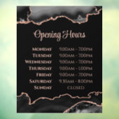 Autocollant Pour Fenêtre Porte d'or Rose noir Heures d'ouverture Fenêtre Cl (Feuille 3)