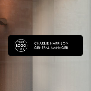 Autocollant Pour Fenêtre Porte-nom Logo d'entreprise Porte noire élégante