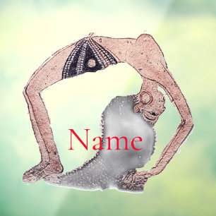 Autocollant Pour Fenêtre Pose vintage de Yoga Backbend Thunder_Cove