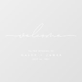 Autocollant Pour Fenêtre Poster d'accueil du Mariage transparent moderne (Feuille)