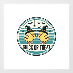 Autocollant Pour Fenêtre Poulet de Vintage ou Traitement Halloween Poulets