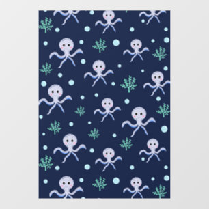 Autocollant Pour Fenêtre Poulpe sous le motif pour enfants de la mer