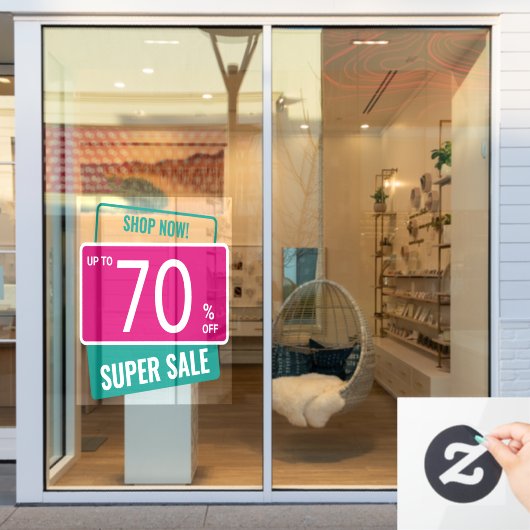 Autocollant Pour Fenêtre pourcentage personnalisé hors remise SUPER VENTE (Vitrine du magasin)