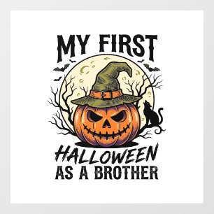 Autocollant Pour Fenêtre Premier frère d'Halloween Chemise de lune de citro