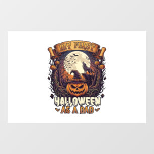 Autocollant Pour Fenêtre Premier Halloween en tant que papa citrouille loup