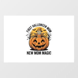 Autocollant Pour Fenêtre Première T-shirt maman Halloween vintage citrouill