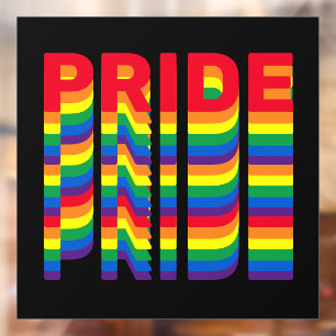 Autocollant Pour Fenêtre Pride arc en ciel noir lgbt lgbtq rétro cool pers