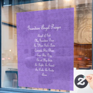 Autocollant Pour Fenêtre Prière de l'ange gardien Violet