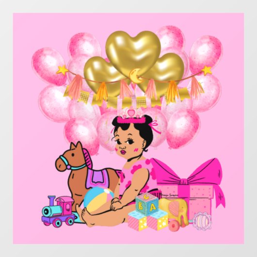 Autocollant Pour Fenêtre Princesse en rose (Feuille)