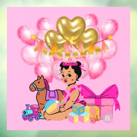 Autocollant Pour Fenêtre Princesse en rose (Feuille 3)