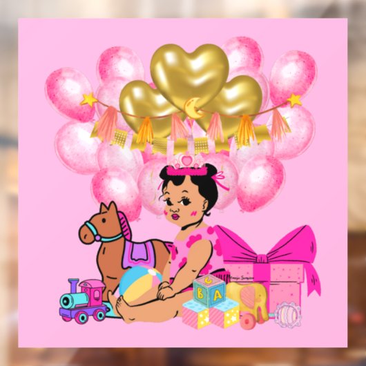 Autocollant Pour Fenêtre Princesse en rose (Feuille 2)