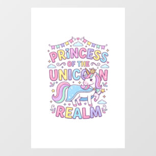 Autocollant Pour Fenêtre Princesse Licorne du Royaume Licorne Charmant POD