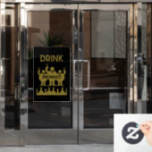 Autocollant Pour Fenêtre Procurez-vous des boissons à vin (Porte de bureau)