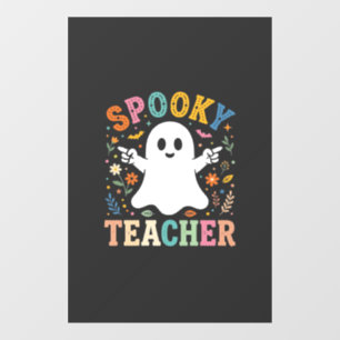 Autocollant Pour Fenêtre Prof Enseignant Fantôme Mignon Halloween Design_1