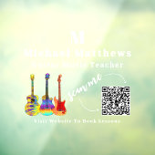 Autocollant Pour Fenêtre Professeur de Guitare Leçons de Musique Code QR (Feuille 3)