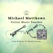 Autocollant Pour Fenêtre Professeur de Guitare Leçons de Musique Code QR Pu (Feuille 3)