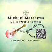 Autocollant Pour Fenêtre Professeur de Guitare Leçons Publicité QR Code (Feuille 3)