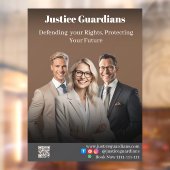 Autocollant Pour Fenêtre Professional Brown Confident Lawyers Legal Service (Feuille 2)