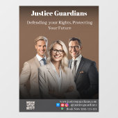 Autocollant Pour Fenêtre Professional Brown Confident Lawyers Legal Service (Feuille)
