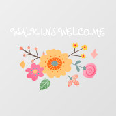 Autocollant Pour Fenêtre Promenades à pied Whimsical Bienvenue établissemen (Feuille)