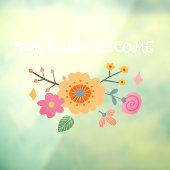 Autocollant Pour Fenêtre Promenades à pied Whimsical Bienvenue établissemen (Feuille 3)