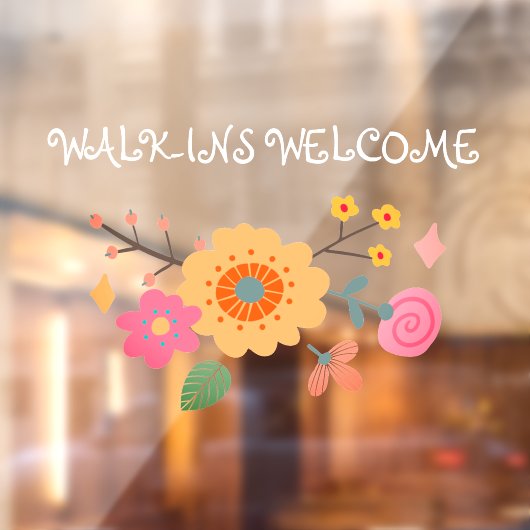 Autocollant Pour Fenêtre Promenades à pied Whimsical Bienvenue établissemen (Feuille 2)