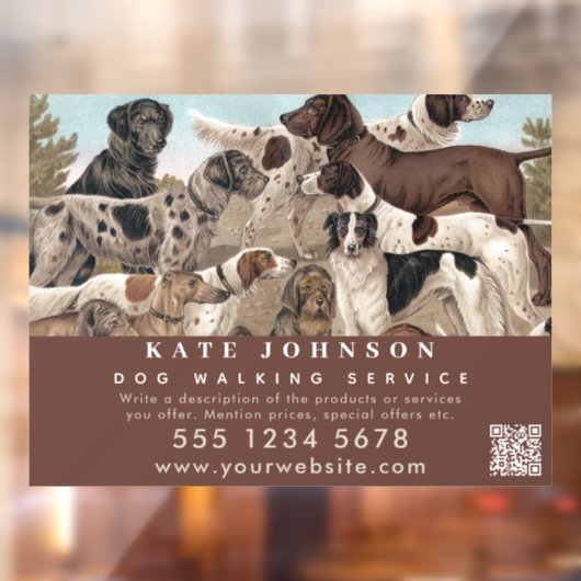 Autocollant Pour Fenêtre Promeneur de Chiens Garde d'Animaux Professionnel  (Feuille 2)