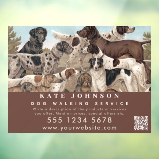 Autocollant Pour Fenêtre Promeneur de Chiens Garde d'Animaux Professionnel  (Feuille 3)