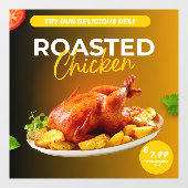 Autocollant Pour Fenêtre Promo de prix de poulet rôti sur le marché de Pers (Feuille)