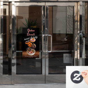 Autocollant Pour Fenêtre Promotion commerciale de magasin de beignets perso