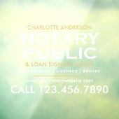 Autocollant Pour Fenêtre Promotional Notaire Classique en Or Blanc (Feuille 3)