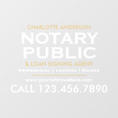 Autocollant Pour Fenêtre Promotional Notaire Classique en Or Blanc (Feuille)