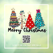 Autocollant Pour Fenêtre *~* Promotionnel AP20 Arbre de Noël Leopard QR  (Feuille 3)