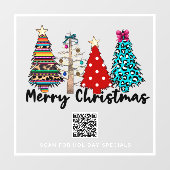 Autocollant Pour Fenêtre *~* Promotionnel AP20 Arbre de Noël Leopard QR  (Feuille)