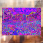 Autocollant Pour Fenêtre Psychédélique Impressionniste Paysage Violet (Feuille 2)