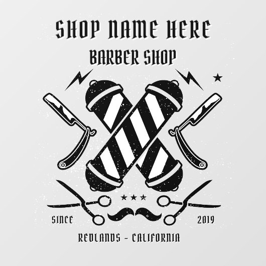 Autocollant Pour Fenêtre Publicité personnalisée pour salon de coiffure (Feuille)