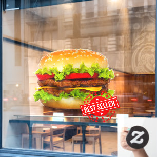 Autocollant Pour Fenêtre Publicité pour le Burger Meilleur Vendeur Double C