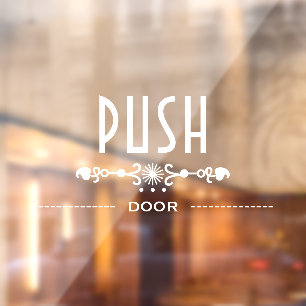 Autocollant Pour Fenêtre Push Door Sign,