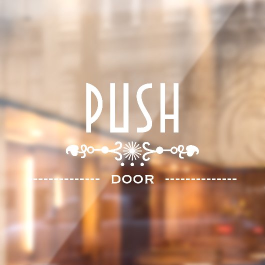 Autocollant Pour Fenêtre Push Door Sign, (Feuille 2)