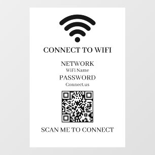Autocollant Pour Fenêtre QR code blanc personnalisé Affichage du mot de p