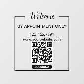 Autocollant Pour Fenêtre Qr Code Business Black Book Now Welcome (Feuille)