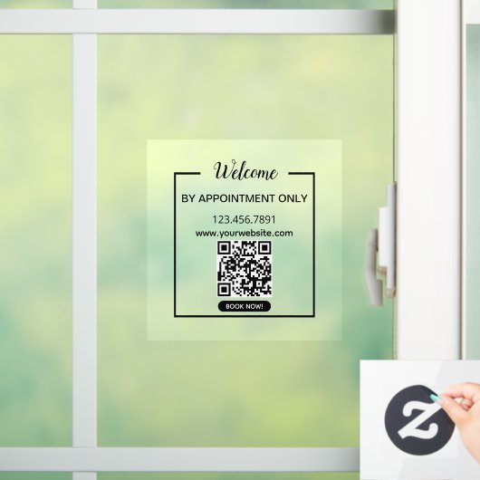 Autocollant Pour Fenêtre Qr Code Business Black Book Now Welcome (Maison)